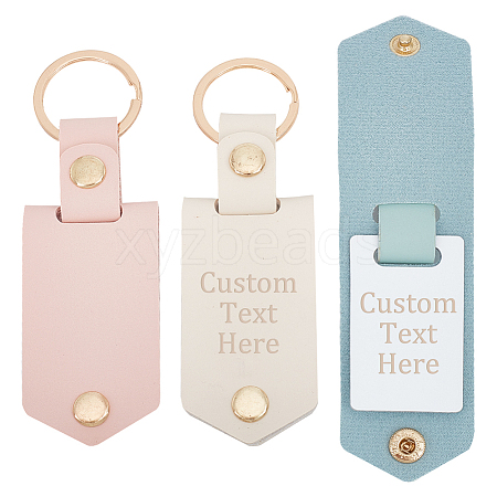 AHADERMAKER 3Pcs 3 Colors Sublimation Keychain Blanks KEYC-GA0001-34A-1