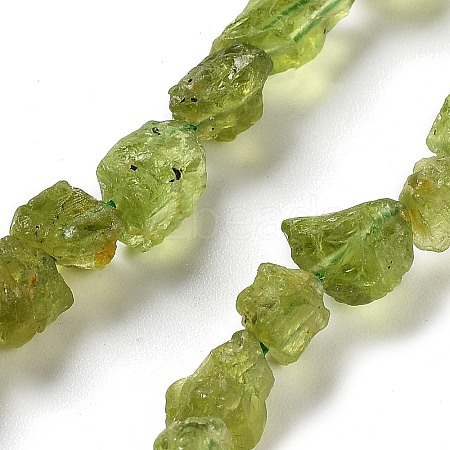 Raw Rough Natural Peridot Beads Strands G-P528-B05-01-1