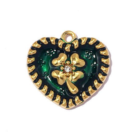 304 Stainless Steel Enamel Pendants STAS-OY014-08G-1