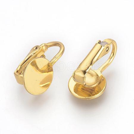 Iron Clip-on Earring Settings KK-R071-05G-1