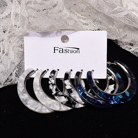 Acrylic Hoop Earrings FS-WG995C7-08-1