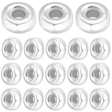 Beebeecraft 30Pcs Donut 925 Sterling Silver Spacer Beads STER-BBC0005-43S-1