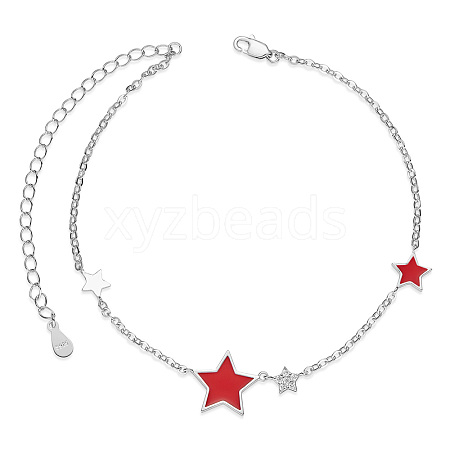 SHEGRACE 925 Sterling Silver Link Anklets JA56D-1