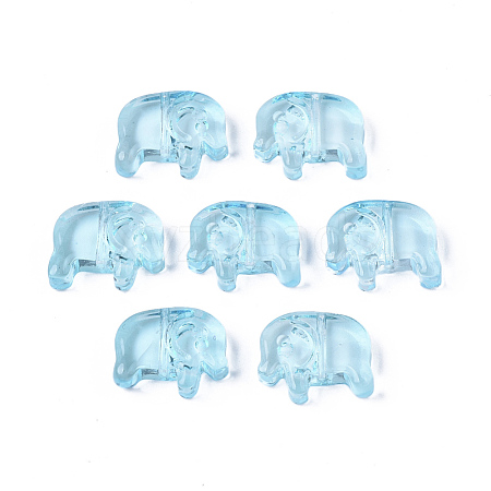 Transparent Spray Painted Glass Beads GLAA-T022-01-D02-1