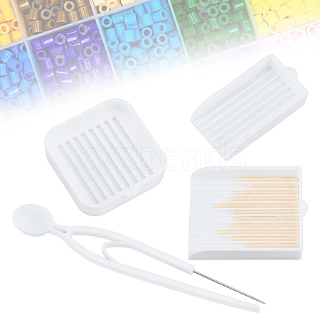 1Pc Plastic with Iron Tweezers TOOL-WH0155-238B-1