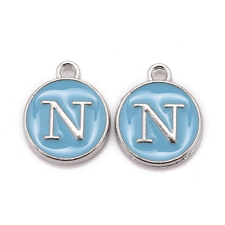 Platinum Plated Alloy Enamel Charms X-ENAM-S118-04N-P-1