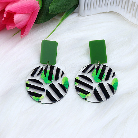 Acrylic Stud Earrings FS-WGE927B-12-1