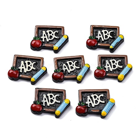 SUNNYCLUE 25Pcs Teachers' Day Theme Opaqie Resin Pendants RESI-XCP0002-22-1