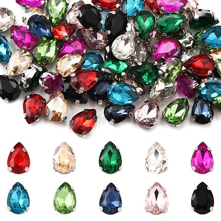 80Pcs 10 Colors Sew on Rhinestone RGLA-FS0001-17-1