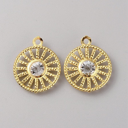 Iron Rhinestone Pendants IFIN-TAC0052-43D-1