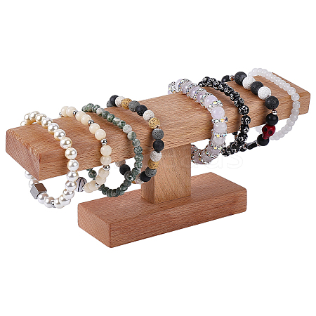 T Bar Wooden Watch Organizer Display Stands ODIS-WH0099-209A-1