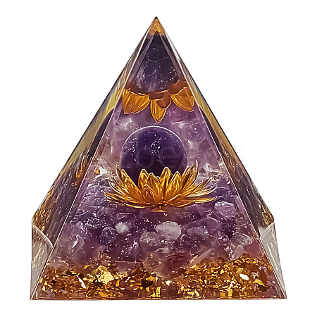 Orgonite Pyramid Resin Energy Generators DJEW-WH0015-38A-1