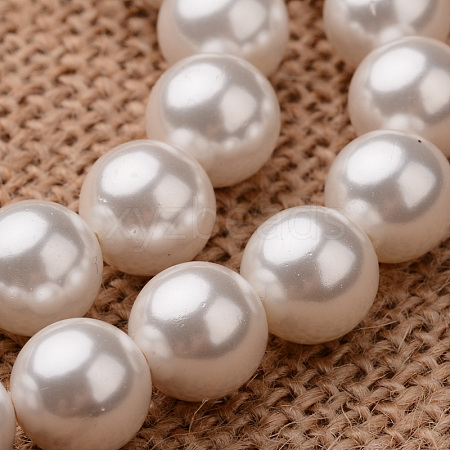 Polished Round Grade A Shell Pearl Bead Strands BSHE-M027-6mm-28-1