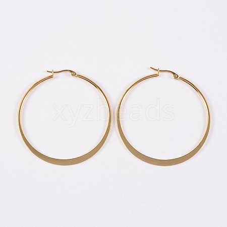 304 Stainless Steel Hoop Earrings EJEW-P040-20-B-1