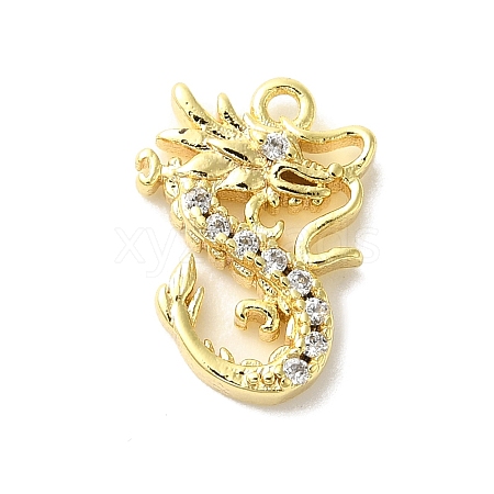 Brass Micro Pave Cubic Zirconia Charms KK-P278-04G-1