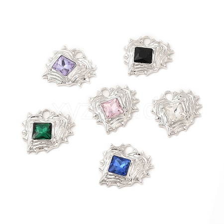 Rack Plating Alloy Glass Pendants FIND-C018-47P-1