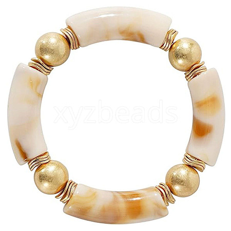 Fashionable Women's Chunky Curved Acrylic Tube Beads Stretch Bracelets AP8792-12-1