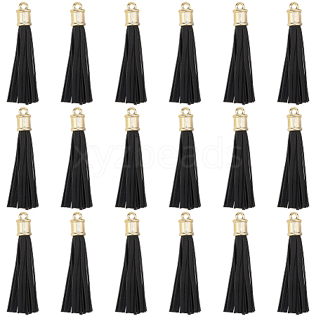 18Pcs PU Imitation Leather Tassel Pendants FIND-CL0001-71A-1