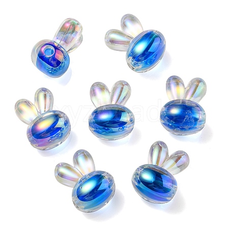 UV Plating Rainbow Iridescent Acrylic Beads PACR-E001-05A-1