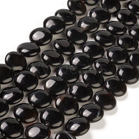 Dyed & Heated Natural Black Agate Beads Strands G-M403-C12-03-1