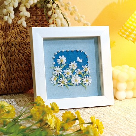 DIY Flower Pattern Photo Frame Embroidery Kits for Beginner PW-WG0A42E-03-1