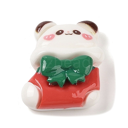 Christmas Panda Theme Opaque Resin Decoden Cabochons RESI-S397-02C-1