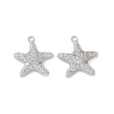 Brass Micro Pave Cubic Zirconia Pendants KK-C086-08P-1