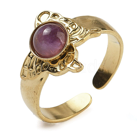 Natural Amethyst Finger Rings RJEW-U027-05G-04-1