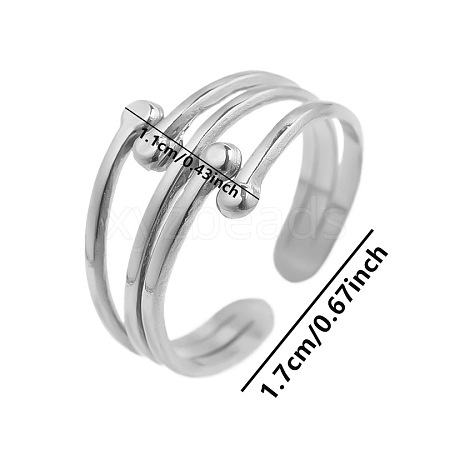 Non-Tarnish Geometric Minimalist Hollow 304 Stainless Steel Cuff Rings YN6074-1-1