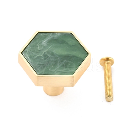 Hexagon with Marble Pattern Brass Box Handles & Knobs DIY-P054-C05-1