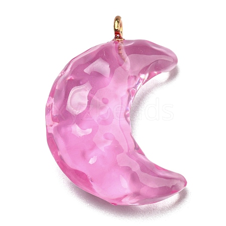 Transparent Resin Moon Pendants RESI-A026-01E-1