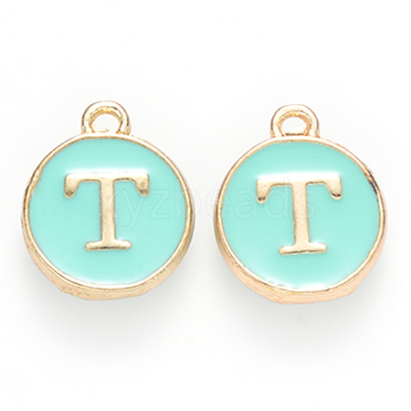 Golden Plated Alloy Enamel Charms X-ENAM-S118-05T-1