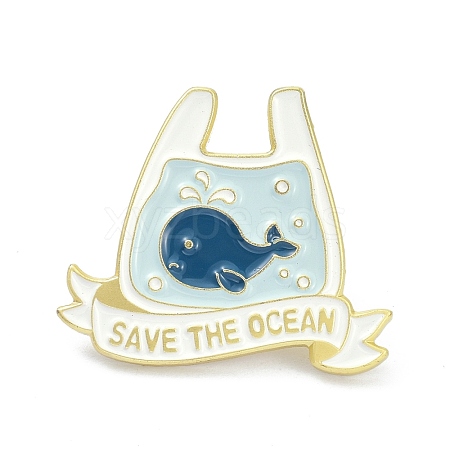 Save the Ocean Alloy Enamel Brooches ENAM-C001-07G-1