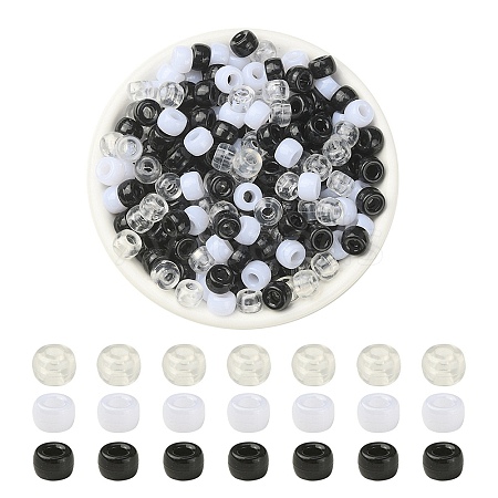 600Pcs 3 Colors Acrylic European Beads DIY-YW0006-78-1