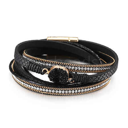 Imitation Leather Multi-strand Bracelets for Women WG6BD9A-05-1