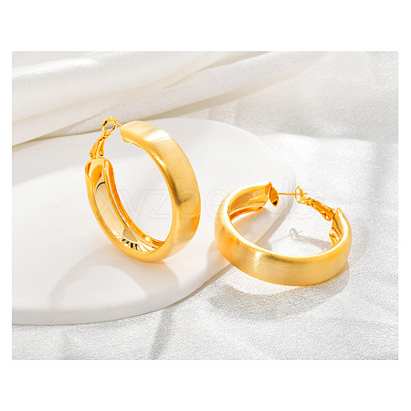 Brass Ring Hoop Earrings for Women EJEW-A121-17B-G-1