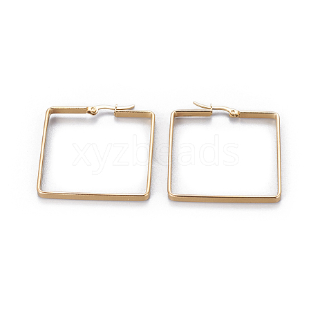 201 Stainless Steel Angular Hoop Earrings EJEW-F219-02B-G-1