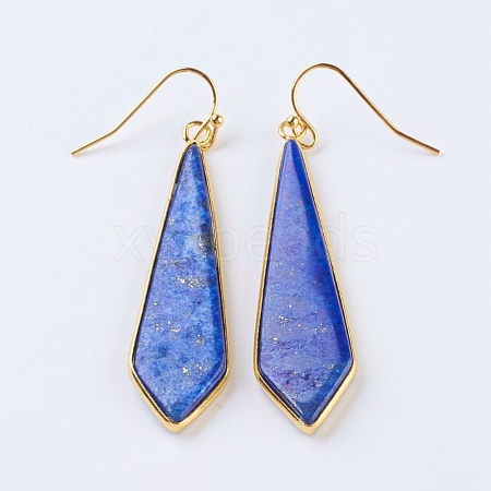 Natural Lapis Lazuli Dangle Earrings X-EJEW-P145-03B-1