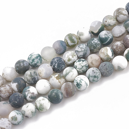 Natural Tree Agate Beads Strands G-T106-036-1