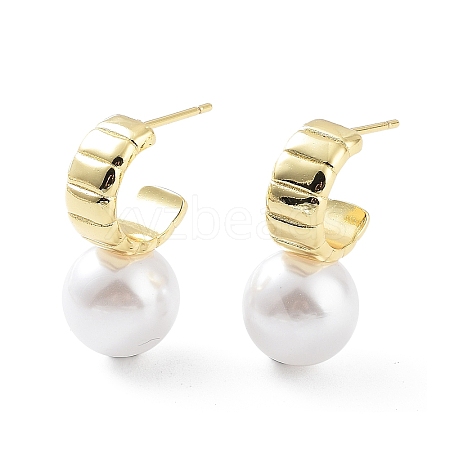 Rack Plating Brass Studs Earrings for Women KK-Z038-02G-1