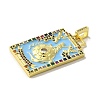 Brass Micro Pave Cubic Zirconia Pendants with Enamel KK-H458-03G-08-2