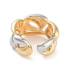 Brass Teardrop Open Cuff Ring for Women RJEW-C102-06GP-3