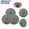 15Pcs 1-Hole Alloy & Plastic Beads Buttons BUTT-HY0001-11D-5