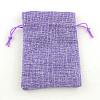 Polyester Imitation Burlap Packing Pouches Drawstring Bags ABAG-R004-18x13cm-08-4