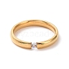 Crystal Rhinestone Simple Solitaire Ring RJEW-I089-49G-2