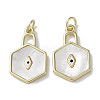 Brass Micro Pave Cubic Zirconia Pendants KK-G485-33C-G-1