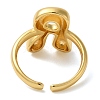 Initials Brass Open Cuff Ring for Women RJEW-N046-02R-G-3