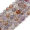 Natural Purple Phantom Quartz Purple Lodolite Quartz Beads Strands G-L644-D01-8mm-2