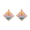 Rack Plating Alloy Enamel Pendants FIND-I038-04-2