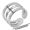 Non-Tarnish Minimalist 304 Stainless Steel Wide Band Cuff Open Rings for Women AU6478-1-1